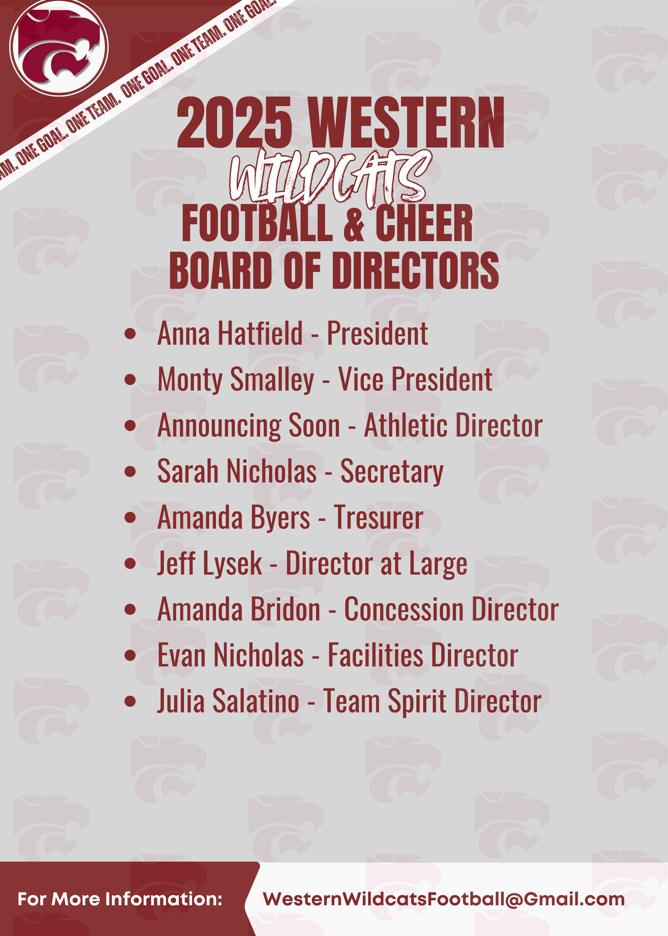 2025 Western Wildcats Board of Directors