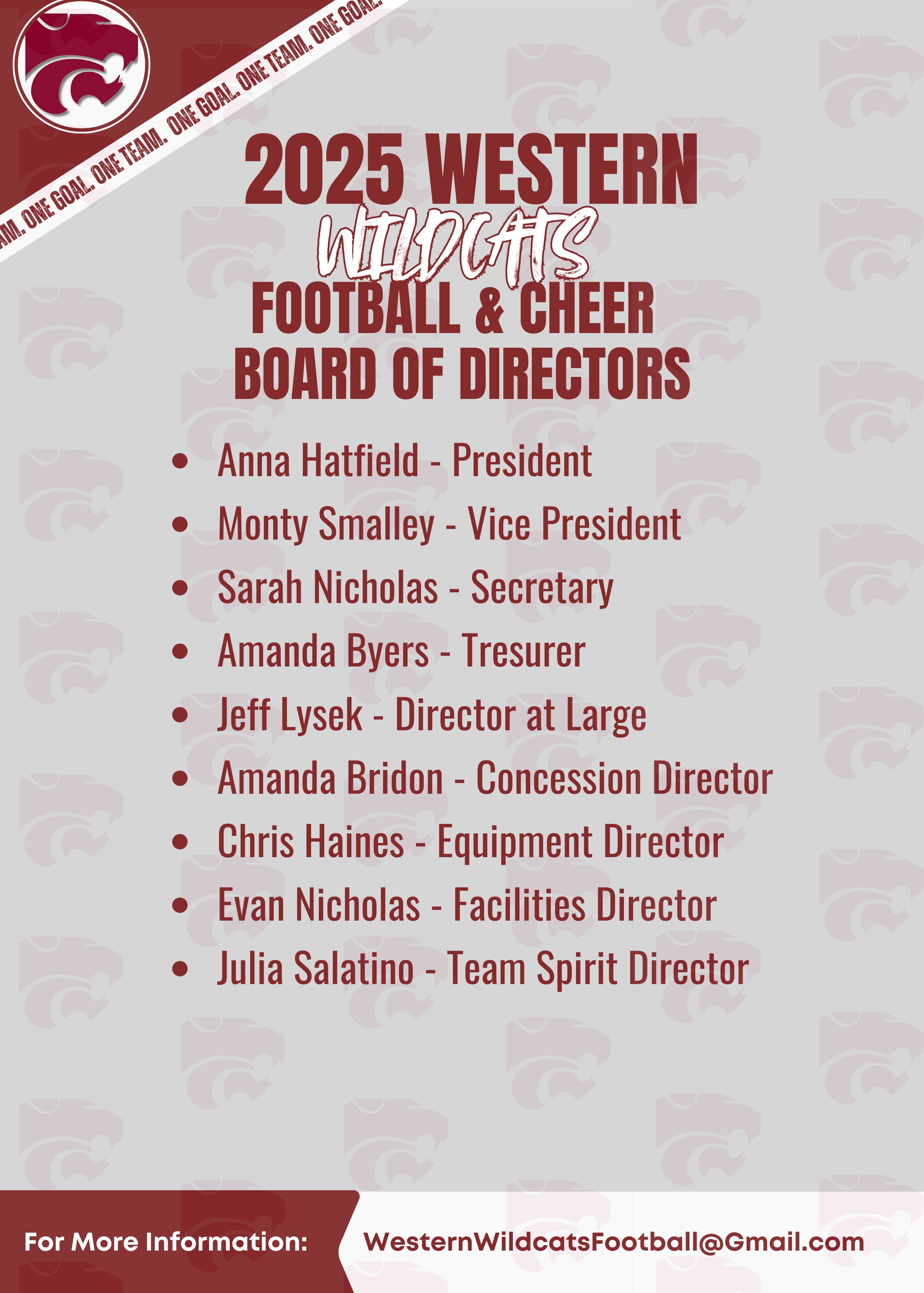 2025 Western Wildcats Board of Directors