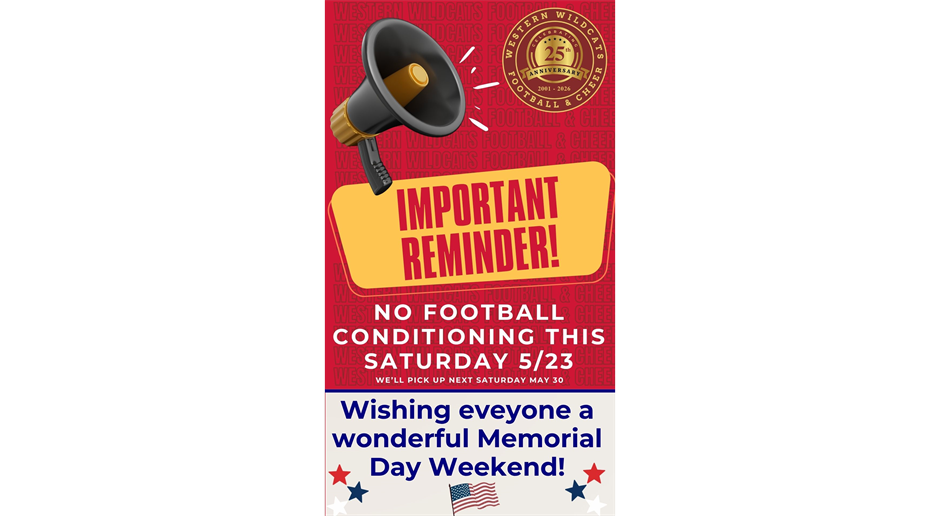 No Conditioning This Saturday May 23!