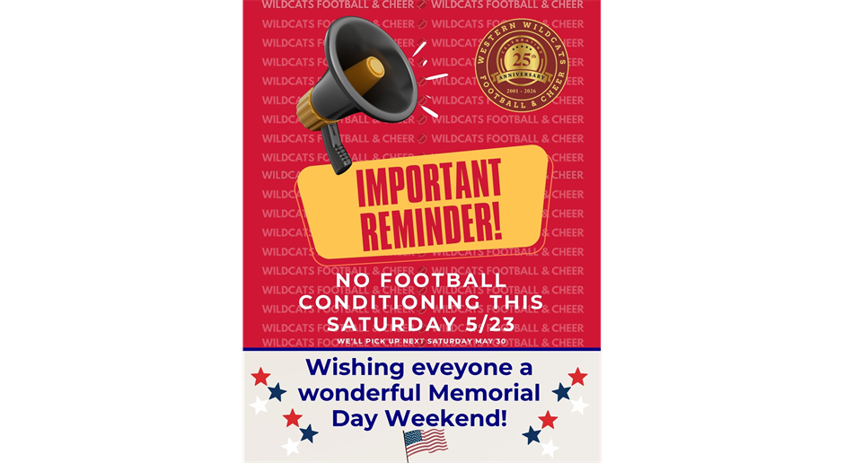 No Conditioning This Saturday May 23!