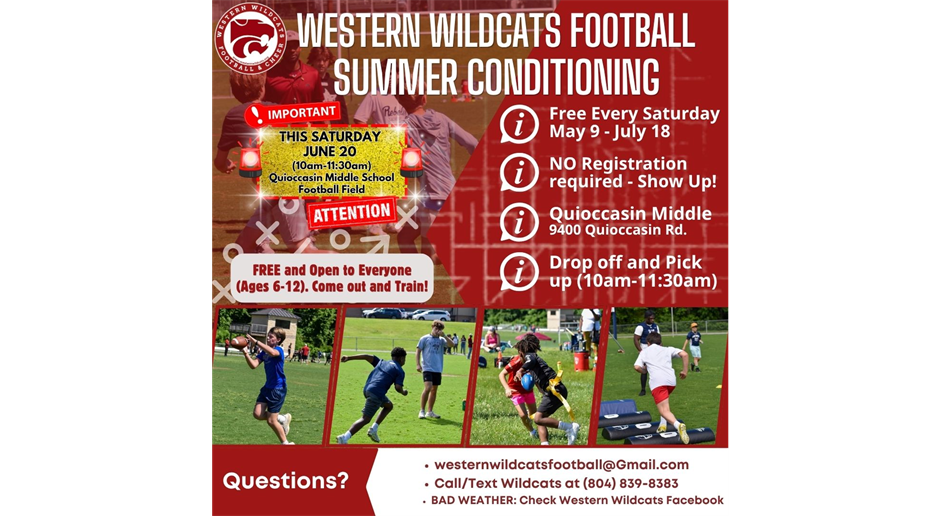 Wildcat Summer Workout Every Saturday (10am-11:30am)