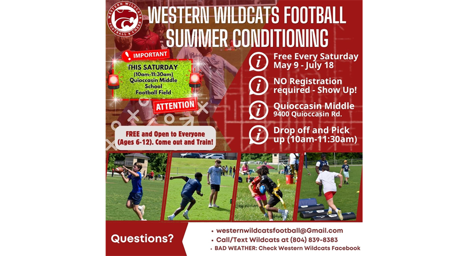 Saturday Summer Conditioning this Saturday 10am-11:30am
